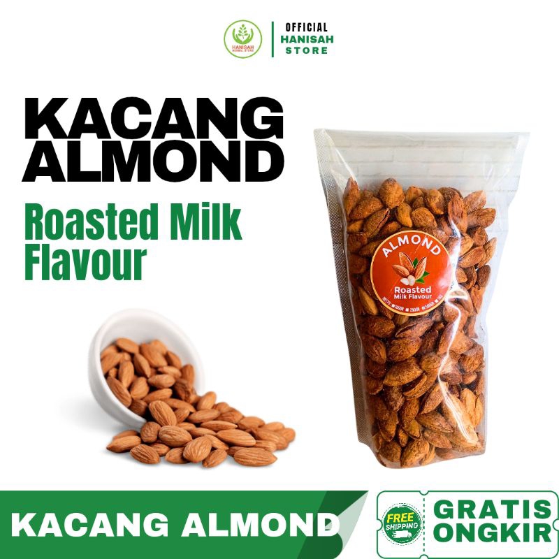 

Kacang Almond | Kacang Almond Panggang Rasa Susu | Roasted Milk Almond Snack Sehat 100% Asli