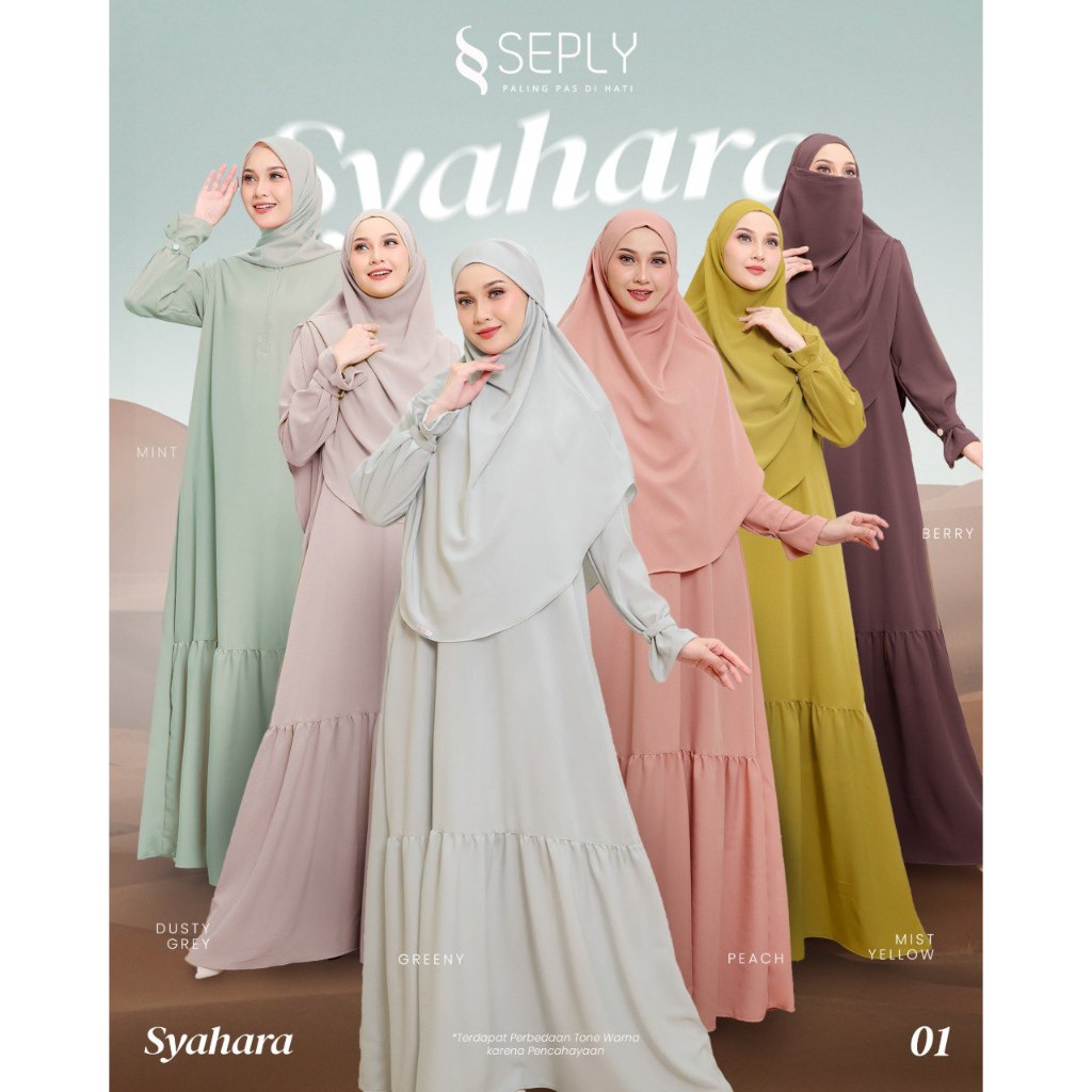 GAMIS SEPLY ONE SET HIJAB SYAHARA 01 GAMIS ONE SET HIJAB