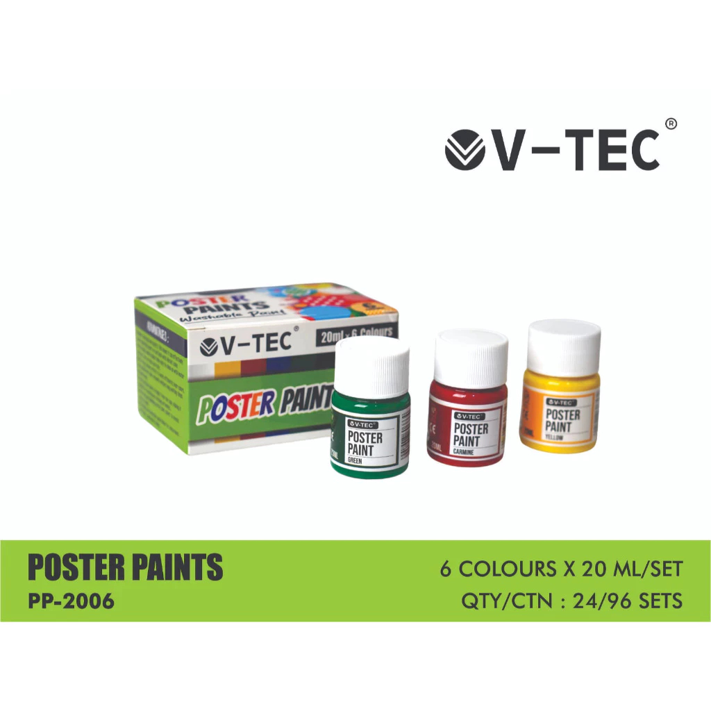 

V-TEC Cat Air Poster Lukis Set 6 Warna Isi 20ml Paint PP 2006