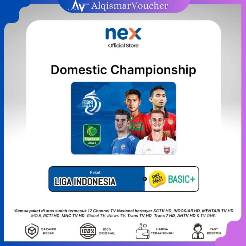 TV Voucher Nex Parabola Liga Indonesia Liga 1&2 1 Musim New