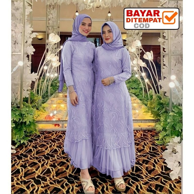 DRES GAMIS DRESS GAUN PESTA Maxi Geraldine / Maxi Wanita Kekinian Terbaru / Maxi Muslim / Maxi Bruka