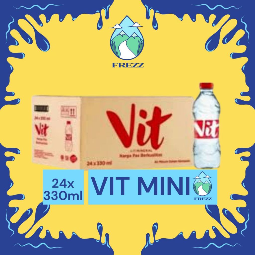 

(KARGO) VIT 330ML MINI Dus Isi 24 BOTOL Per Karton - READY VIT GELAS / CUP Air Minum Kemasan Botol Minuman Kardus