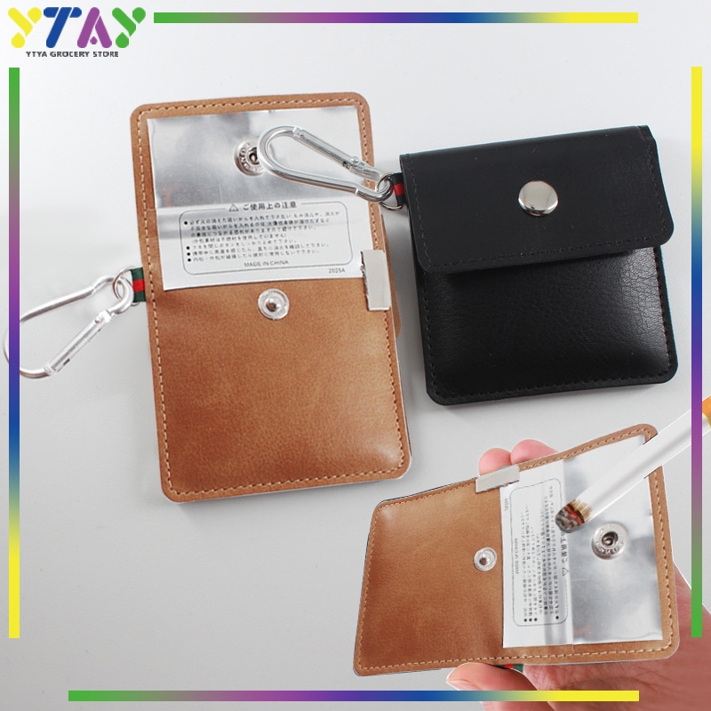 Asbak Portable Jepang Style Asbak Kantong Mini PU Leather Anti Bocor Asbak Unik Asbak Anti Bau