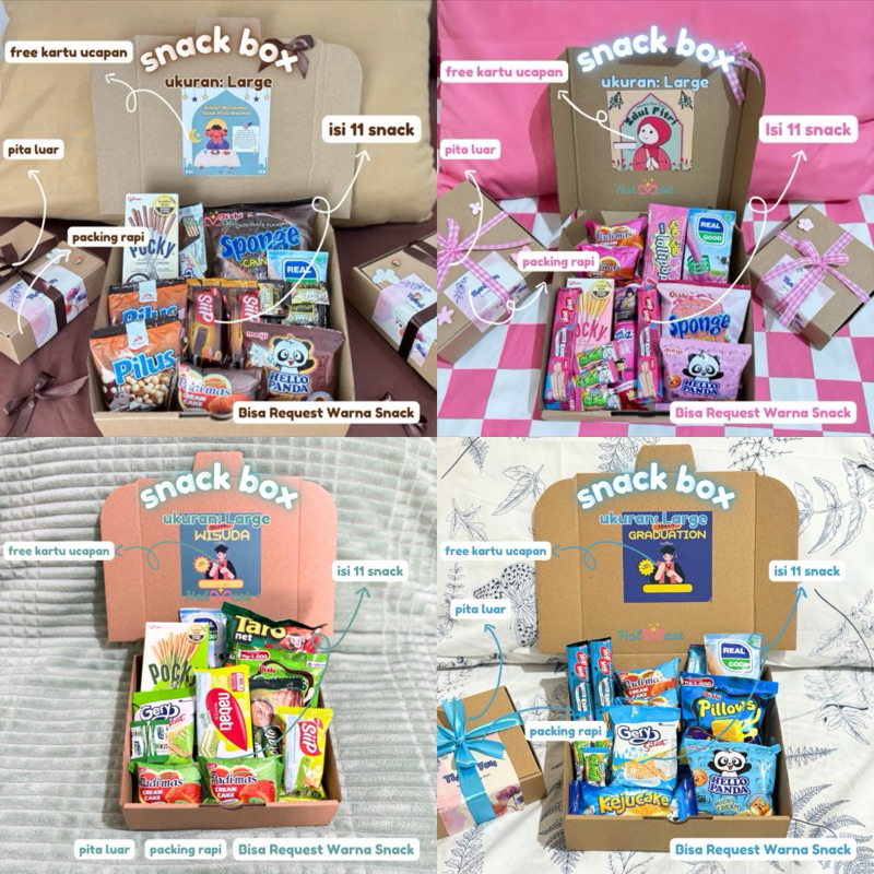 

SNACK BOX LARGE by Halmart - Hampers Lebaran Kado Ulang Tahun Gift Box Wisuda Hadiah Valentine Souvenir Pernikahan Siraman by Halmart