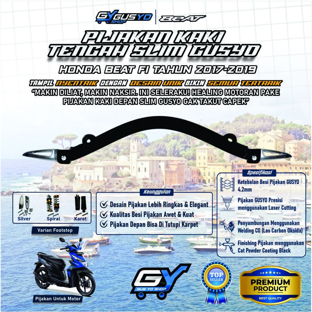 Footstep tengah / pijakan kaki belakang Honda Beat fi sporty Street old 2016-2019 Fullset model slim