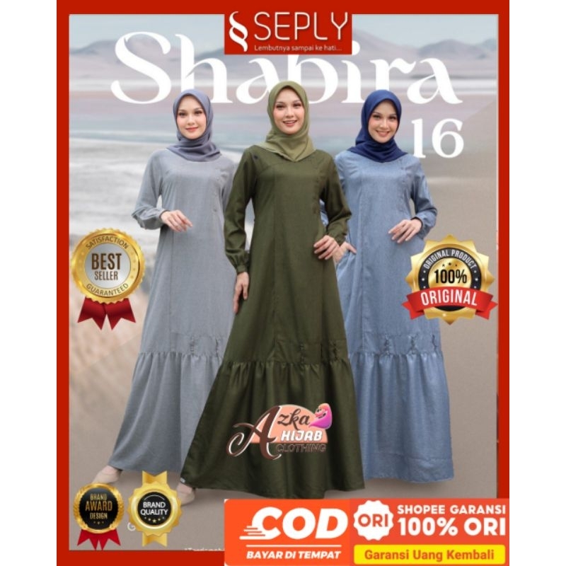 Seply Gamis Shabira 16 Seply Original - Baju Gamis Polos - Baju Gamis Toyobo - Gamis Simple Elegan -