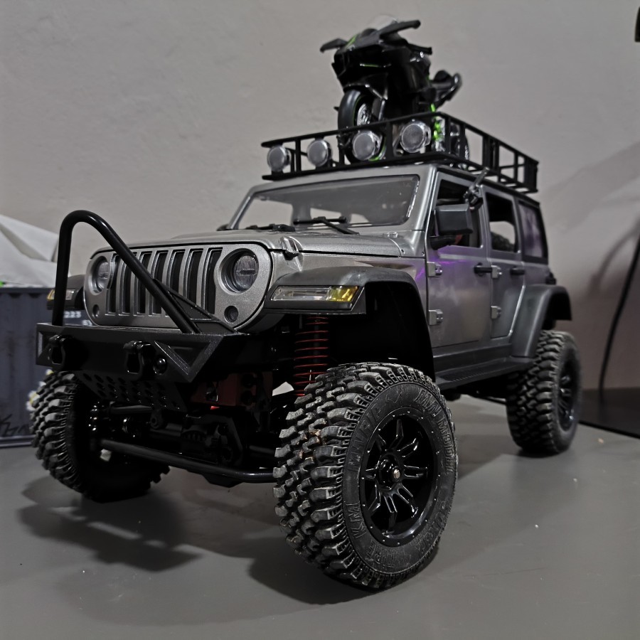 RC Adventure MN-128 MN128 1:12 Jeep Wrangler Rubicon RTR RC Offroad - Grey