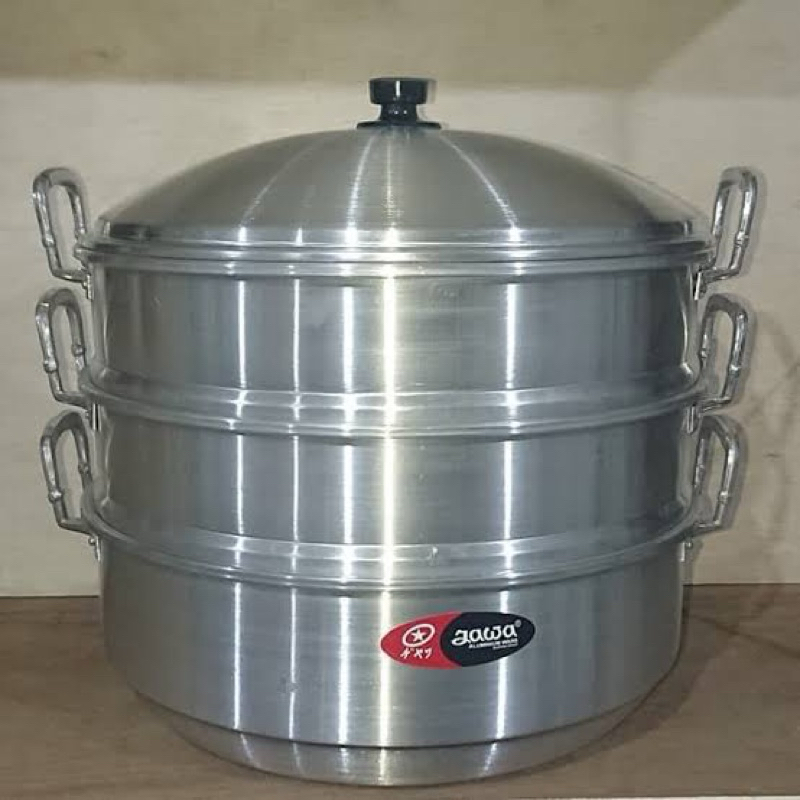 Jawa Langseng 50cm 3 Tingkat Aluminium Kukusan Dimsum Kukusan Bakpao