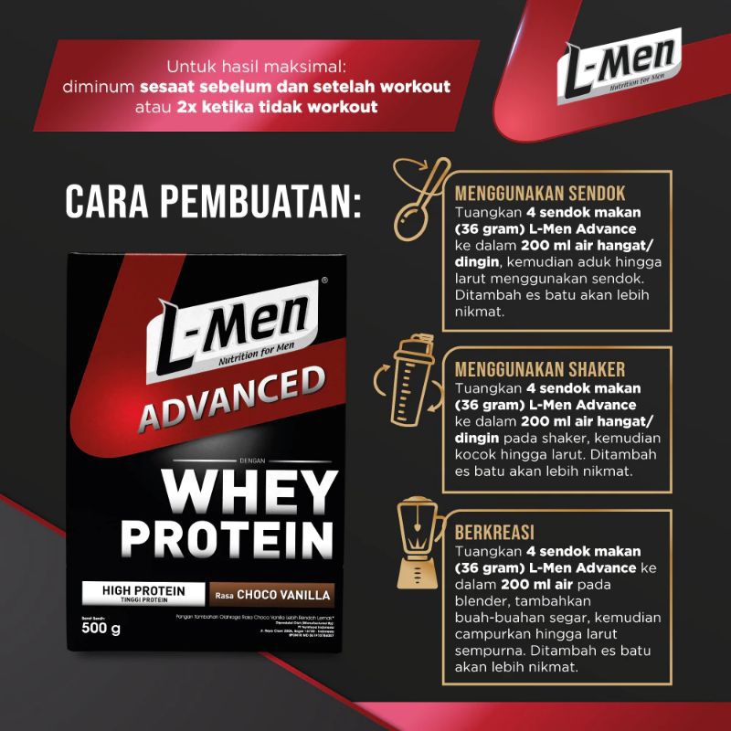L-Men Susu Hi-Protein Choco Vanilla 500gr