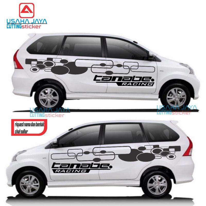 Sticker mobil avanza tanabe racing sticker list terlaris full body mobil Toyota avanza stiker mobil 