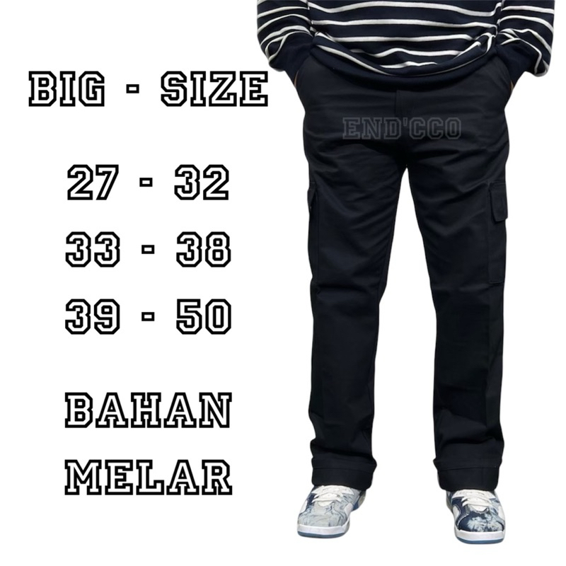CARGO BIGSIZE 27-50 - Celana Cargo Jumbo 27-50 / Cargo Jumbo - Celana Cargo Bigsize Melar - Celana P