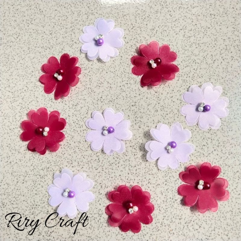 Aplikasi bunga organza | Aplikasi bunga solder 3D | Daisy 3cm