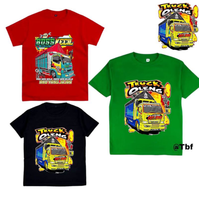 Kaos Anak Boss kecil - Truck oleng Baju Anak Laki -laki perempuan 1 -12 tahun