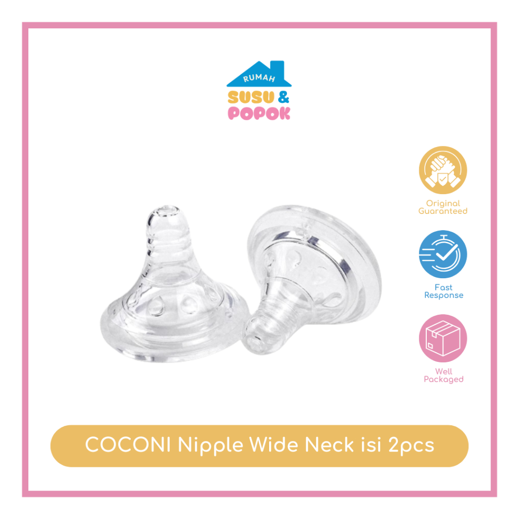 COCONI Wide Neck Nipple | Dot Wide Neck isi 2pcs