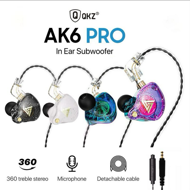Earphone Headset Kabel Gaming QKZ AK6 Pro