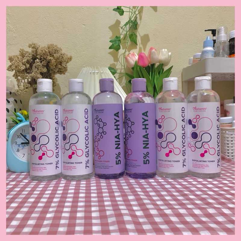Autumn 7% Gycolic Acid Exfoliating Toner | Autumn 5% Niacinamide Toner