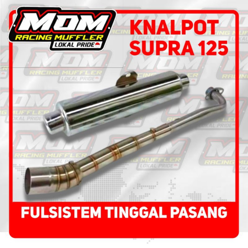Knalpot Standar Racing Supra X 125 Suara Bobokan Bass Adem ( FULSET TINGGAL PASANG )