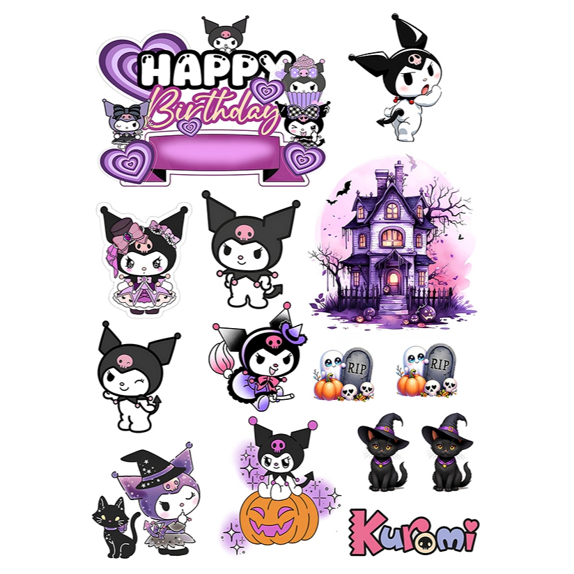 Cetak Topper Kuromi, Topper Kue Ultah