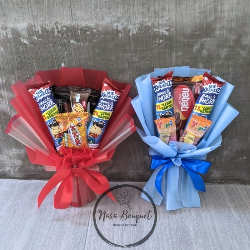 

Buket Snack paket 5k Buket Nara Bouquet cantik rapi murah