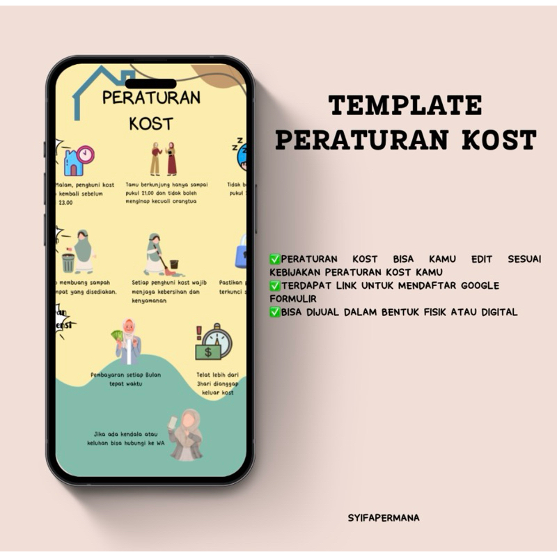 TEMPLATE - Peraturan Kost | Baca Deskripsi