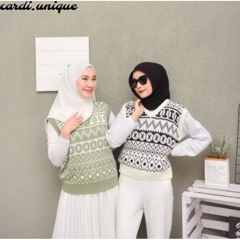 Rompi Vest Knit Wanita Monaco Rompi Rajut Wanita Tebal Berkualitas