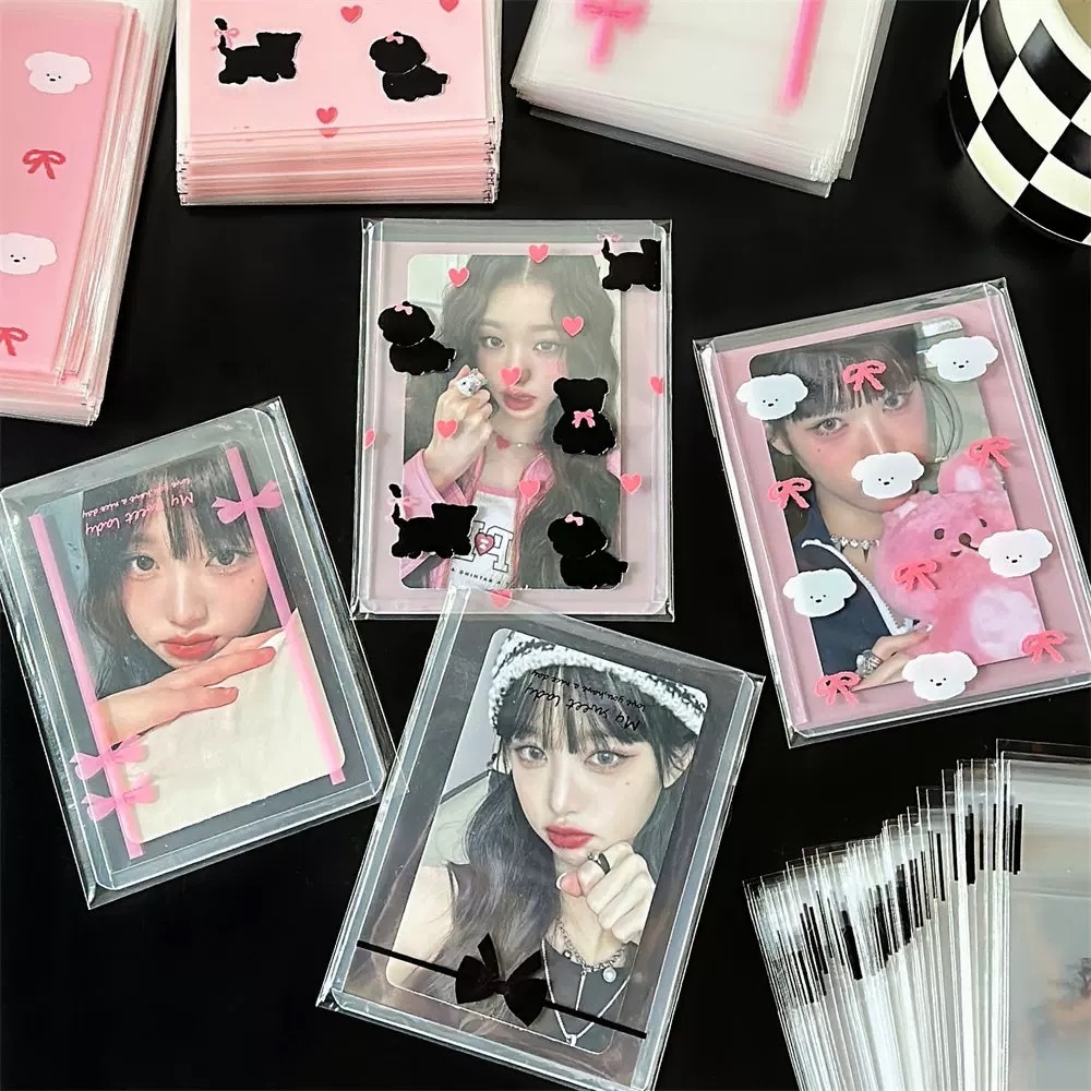 

[READY] Plastik OPP Motif 8x10 cm Packaging Photocard Kemasan Gambar Kartun Lucu Packing PC Korea Kpop Pita Kucing Bintang Coquette Self Adhesive Plastic Bag