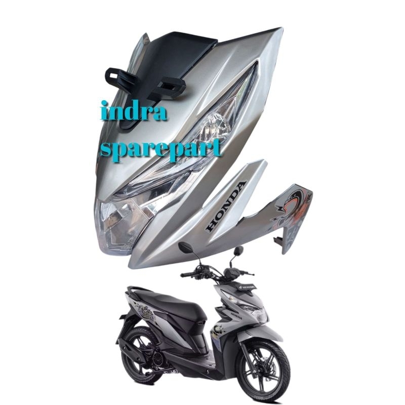 Full Set Tameng Body Depan Honda Beat Street 2017 2018 2019 Warna Silver