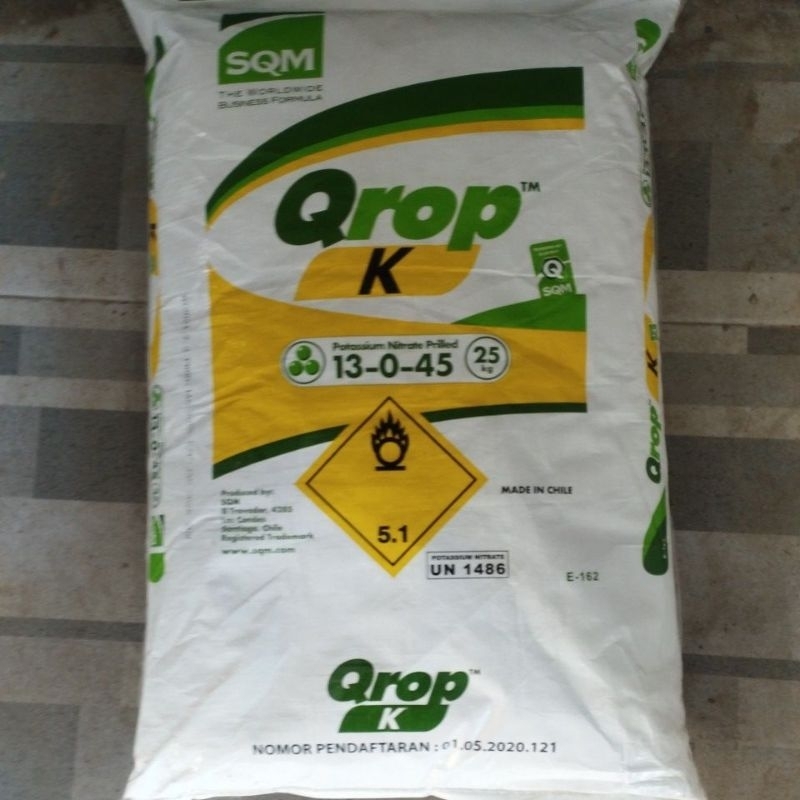 Pupuk KNO3 putih 25 kg kemasan pabrik