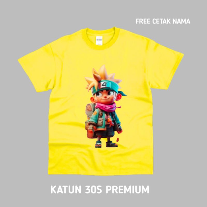 KAOS ANAK NARUTO GAMBAR 3 D BAHAN KATUN PREMIUM