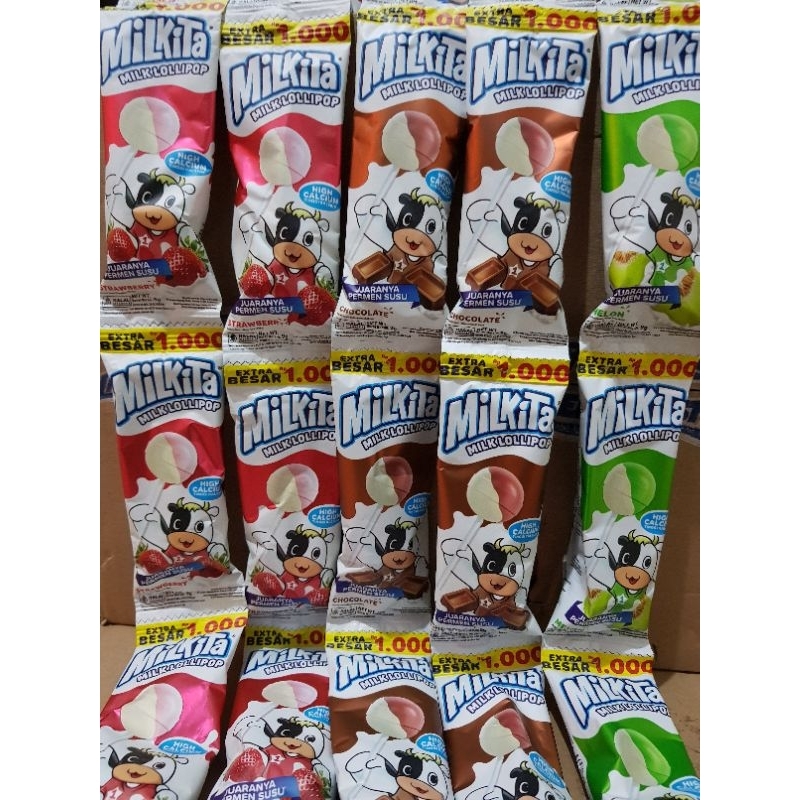 

Permen Milkita lollipop renceng isi 10 pcs Permen tangkai permen lolipop