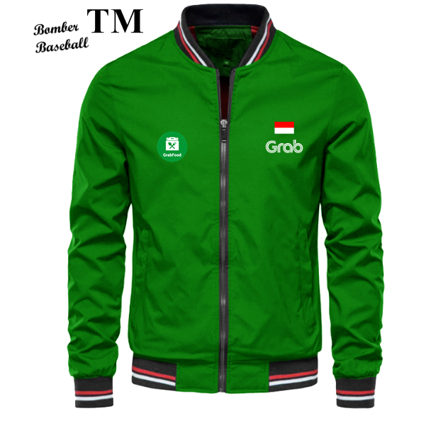 big sale jaket bomber baseball grab grabbike terbaru jaket parasut zipper driver ojol grab grabbike 