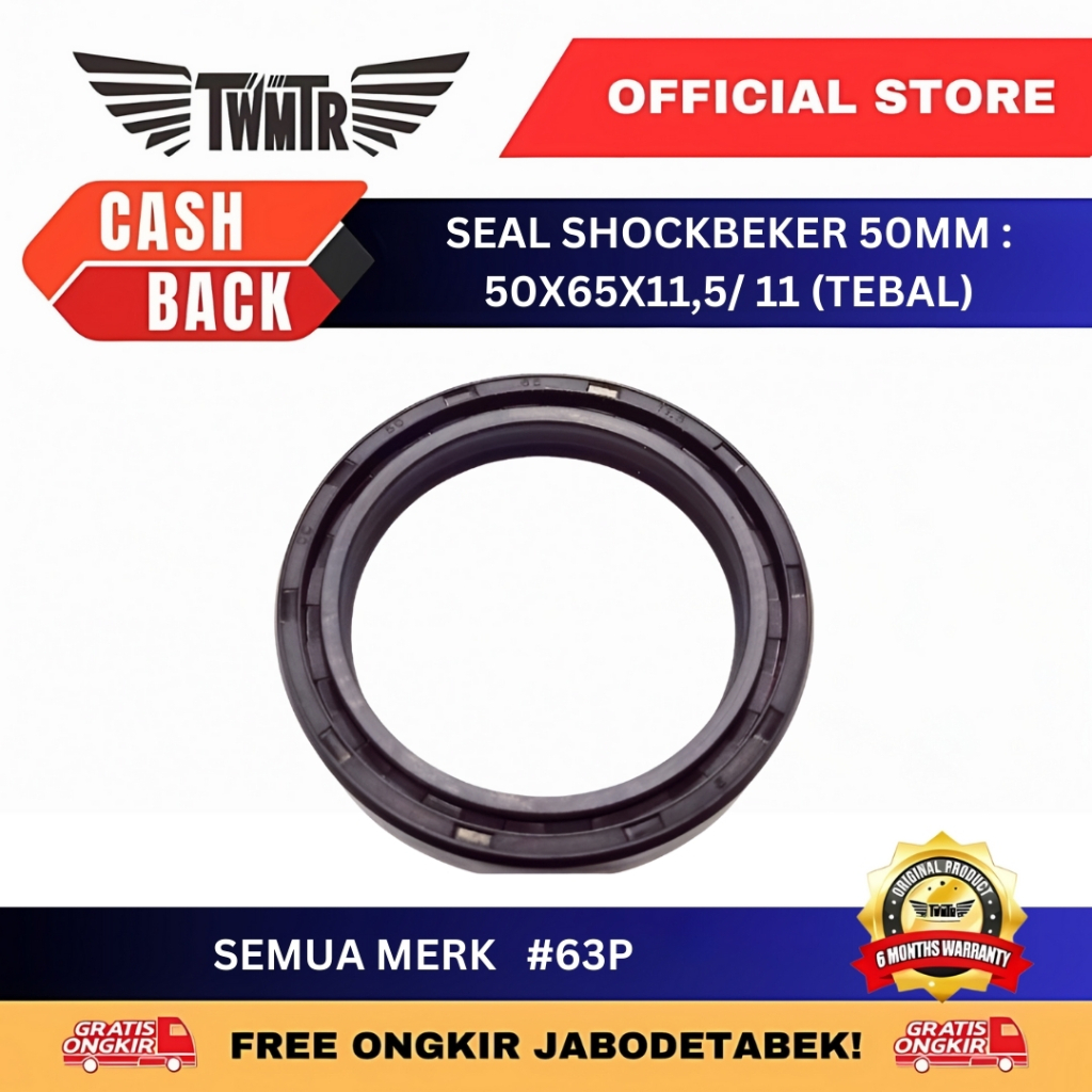 TWMTR 63P - SEAL SHOCK BEKER 50MM/ 50X65X11,5MM / 11 TEBAL/ SEMUA MERK