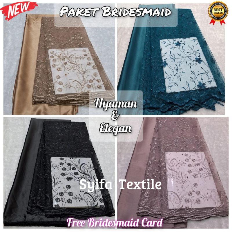 Kain Bridesmaid / Paket Bridesmaid ( Brokat Tile + Satin Velvet ) / Kain Bridesmaid Wanita / Seragam