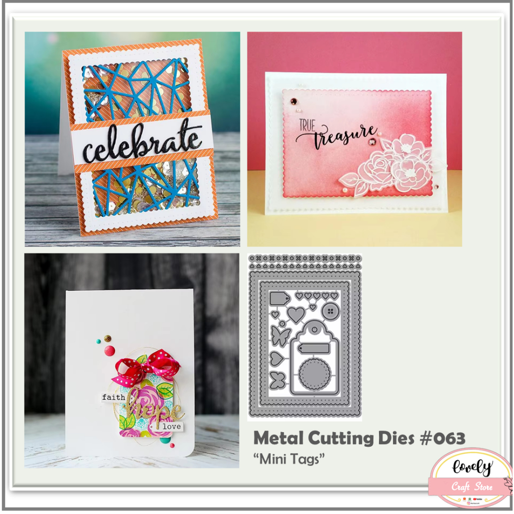 

Metal Cutting Dies #63 ~ mini tags stencil for cards, mahar, journal, scrapbook, cetakan stensil, Metal Cutting Dies