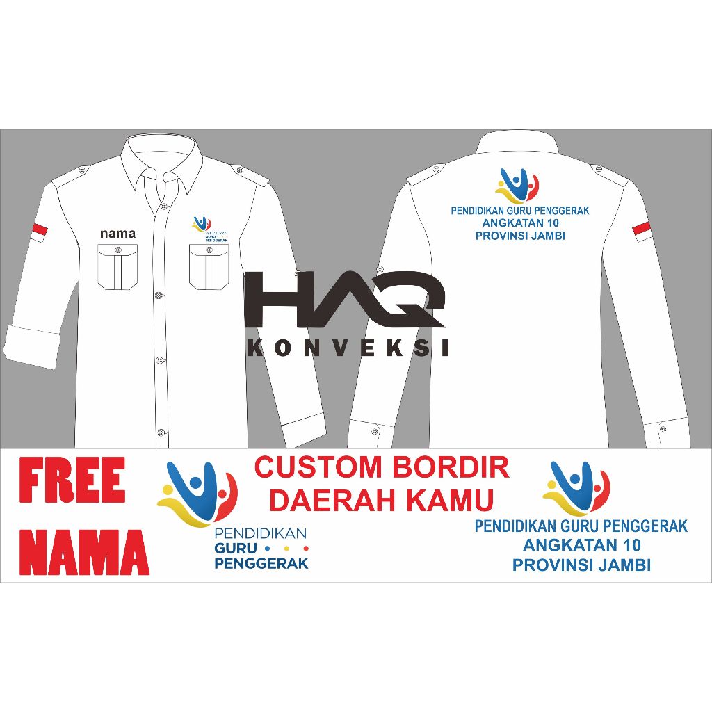 Panjang Kemeja Guru Penggerak Baju Guru Penggerak Seragam Guru Penggerak PDH Guru Penggerak Kemeja G