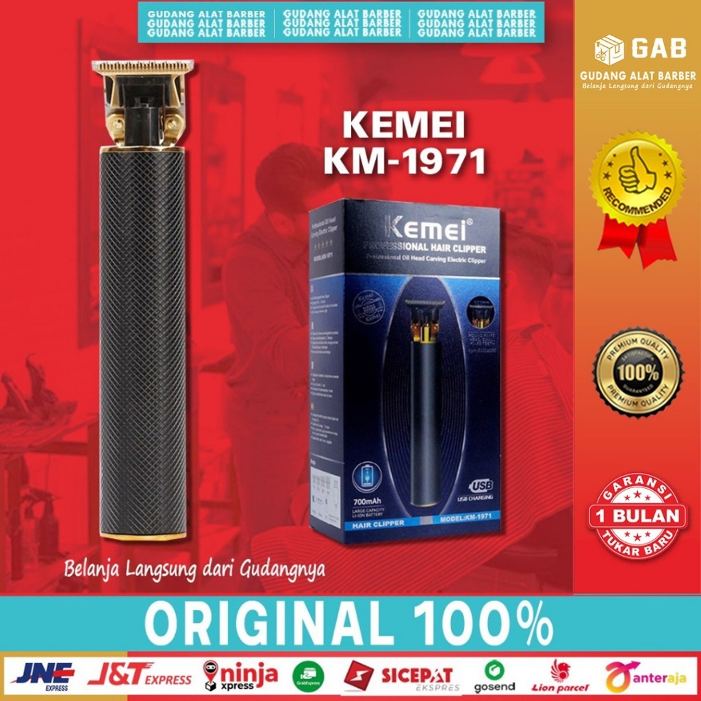 Hair Trimmer Kemei KM 1971 Alat Cukur Pangkas Rambut Elektrik Barbershop 6500 Rpm Original