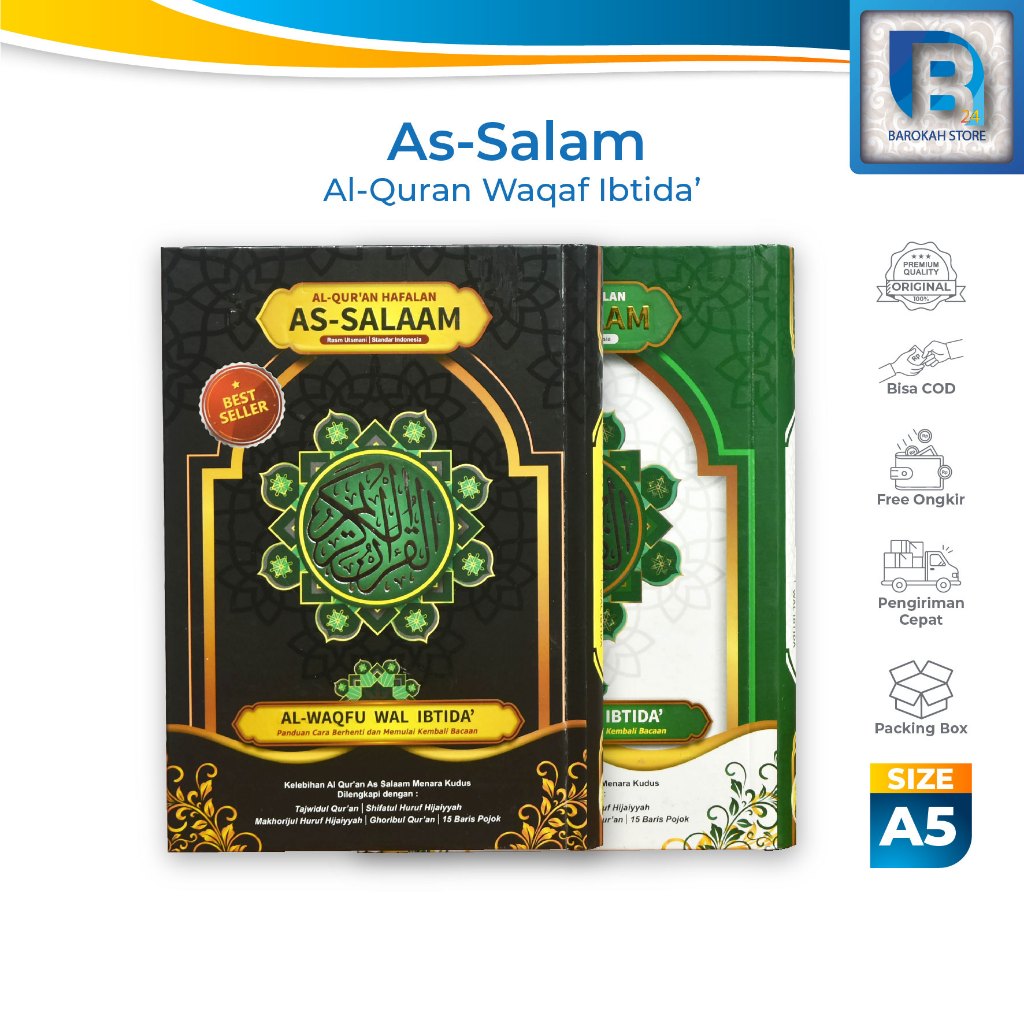 Bisa COD - Al Qur'an Hafalan Murah Tanggung As Salam Ukuran A5/Sedang/Tanggung Menara Kudus, Alquran