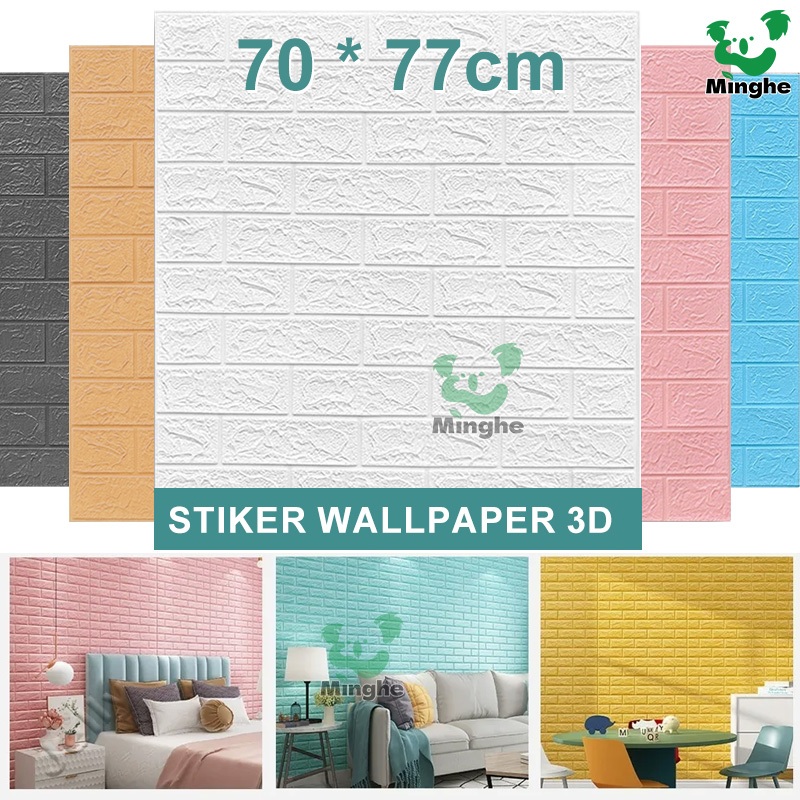 Wallpaper Dinding Bata Wallfoam Sticker 3D Tebal 3MM / Wallfoam Stiker Dinding Motif Bata Wallpaper 