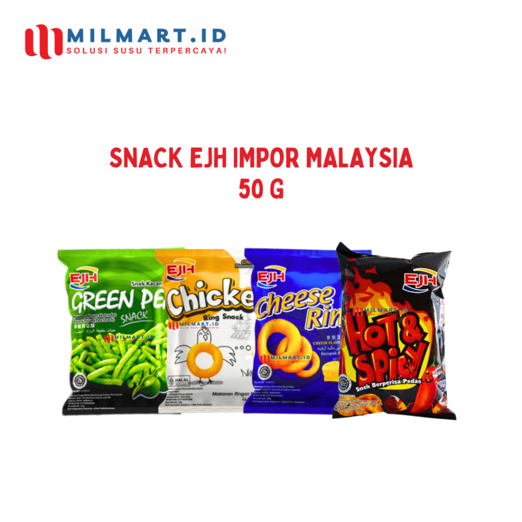 

EJH 50G CHEESE RING CHICKEN RING GREEN PEA HOT&SPICY CAMILAN MALAYSIA