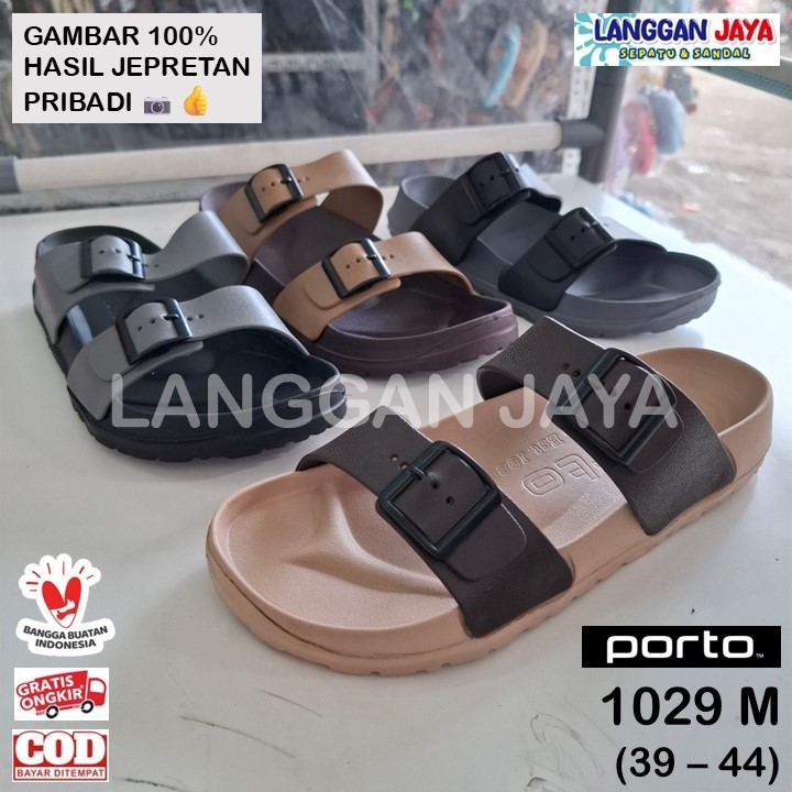 PORTO 1029 M - Sendal Pria | Karet | Selop | Slippers | Gesper | Birken | Porto Bandung (COD)