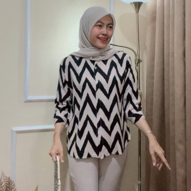 DISKON ATASAN WANITA SALUR RAYON JUMBO / KEMEJA WANITA SALUR RAYON OVERSIZE / DAILY TOP SALUR LENGAN