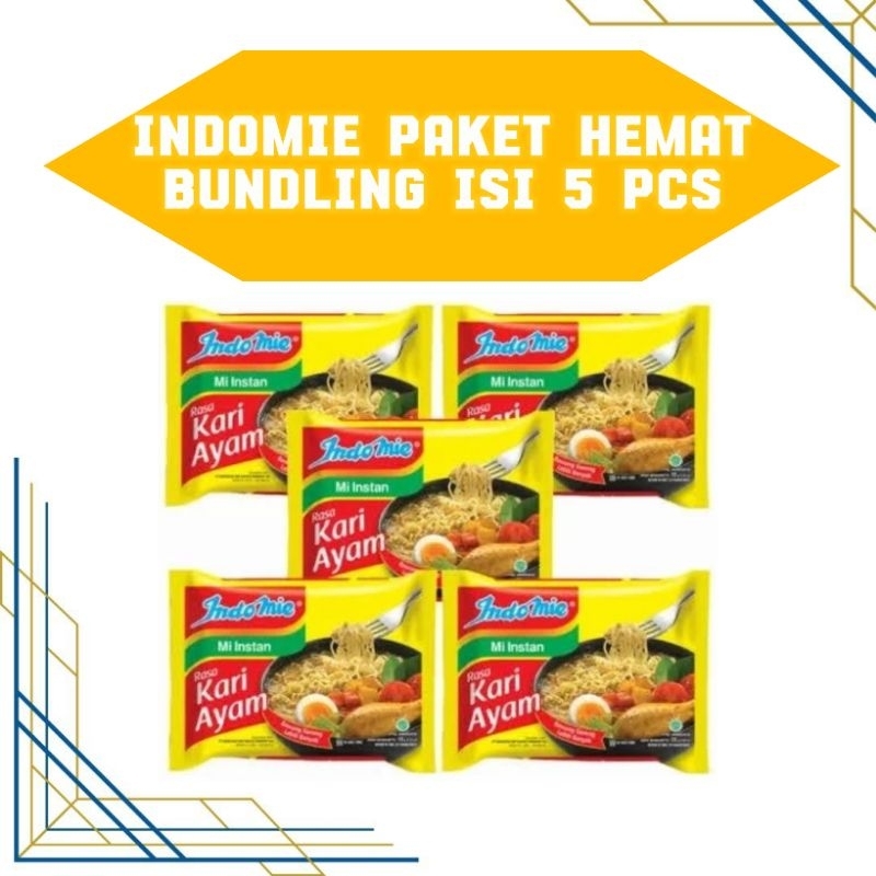 

(Paket hemat isi 5 pcs) indomie kari ayam kuah bundling promo surabaya