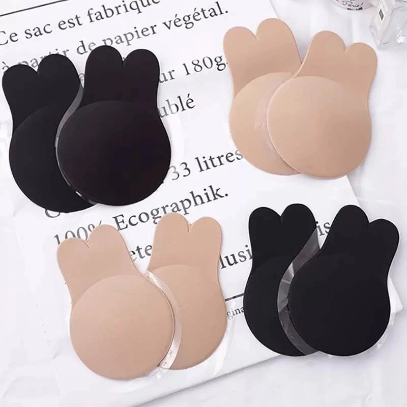 Rabbit Push-Up Nipple Cover Nipple Pad Seamless Silikon Plunge Bra