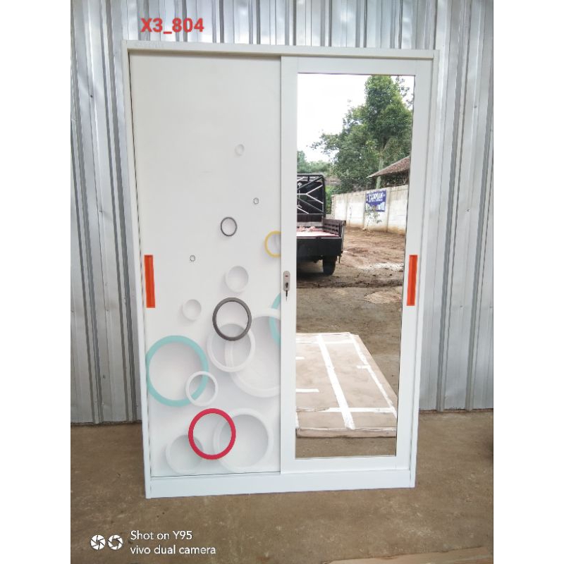 lemari baju plat besi/lemari pakaian sliding/lemari galvalum free ongkir kebumen