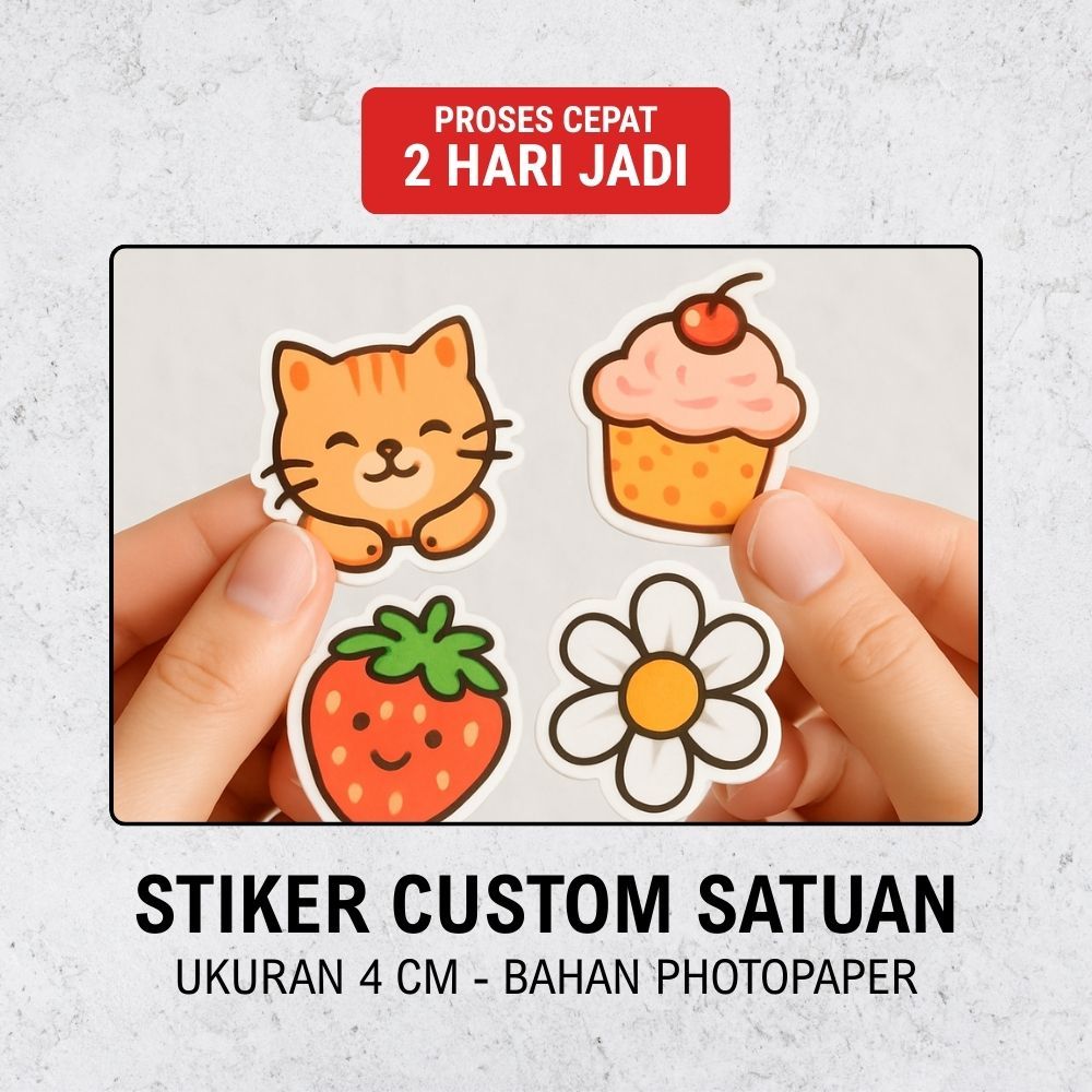 

Cetak Stiker Custom Satuan Die Cut 4 cm