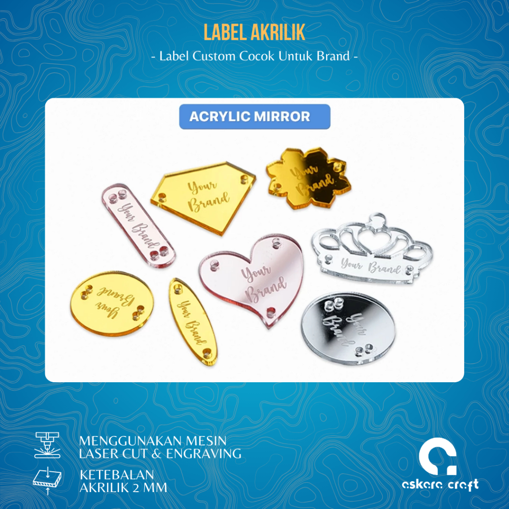 

Label Akrilik Custom / Label Hijab Akrilik / Label Jilbab / Label Kerudung / Label Baju Akrilik
