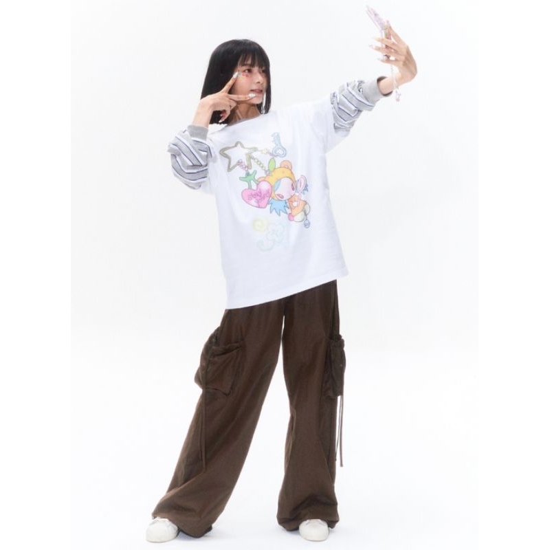 Kirsh X Sunwonbird Graphic Loose Fit T-Shirt [White]