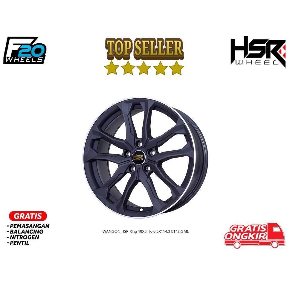 VELG MOBIL HRV MEREK HSR WHEEL WANGON RING 18 WARNA GREY