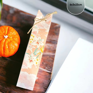 

dus panjang souvenir kemasan sendok garpu motif pinky flower box hampers cutlery set lily blush