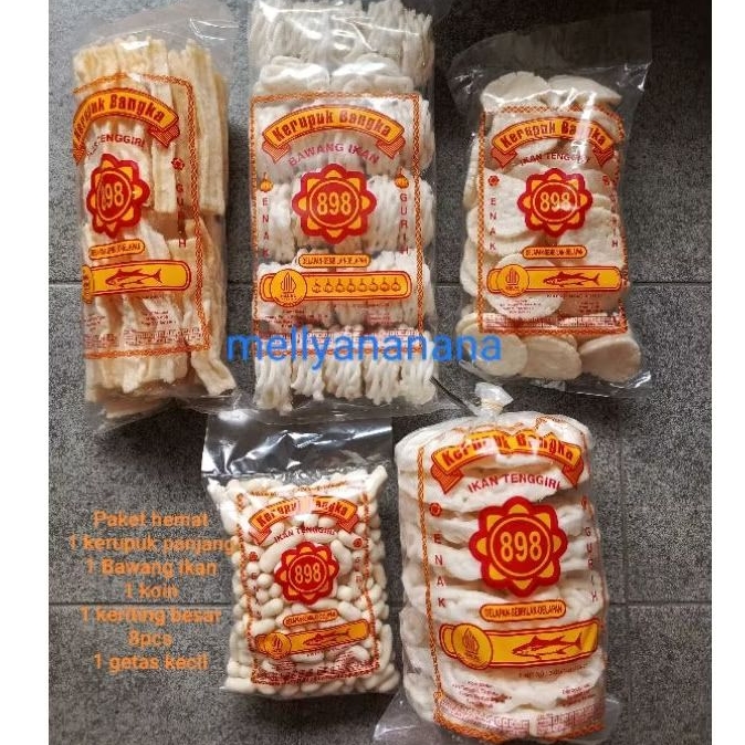 

Paket hemat Kerupuk Bangka ikan tenggiri 5pcs